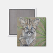 Aimant chaton cougar chaton grand chat peinture de la fau (Recto/Verso)