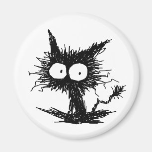 Aimant Chaton mal peigné noir