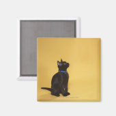 Aimant Chaton noir en col (Recto/Verso)