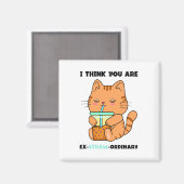 Aimant chaton orange vous êtes extraordinaire boba mignon (Recto/Verso)