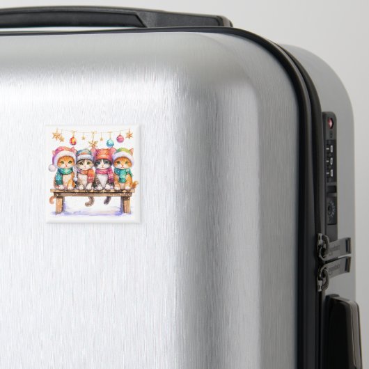 Aimant Chatons célébrant Noël, câlins et mignons, (In Situ (Bagages))