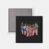 Aimant Chatons patriotiques dans des chaussettes de drape (Recto/Verso)