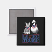 Aimant Chatons Pour Trump 2024 Chats Et Canards Pour Trum (Recto/Verso)