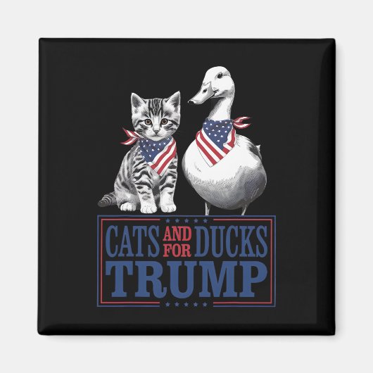 Aimant Chatons Pour Trump 2024 Chats Et Canards Pour Trum (Devant)