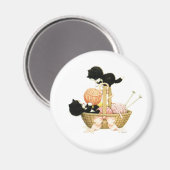 Aimant Chatons vintages dans le panier (Recto/Verso)