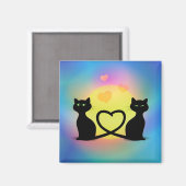 Aimant Chats amoureux (Recto/Verso)