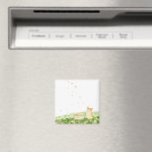 Aimant Chats amusants chantant sous les fleurs de cerisie (In Situ (Lave-vaisselle))