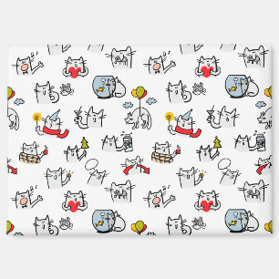 Aimant Chats amusants, lait et magie.