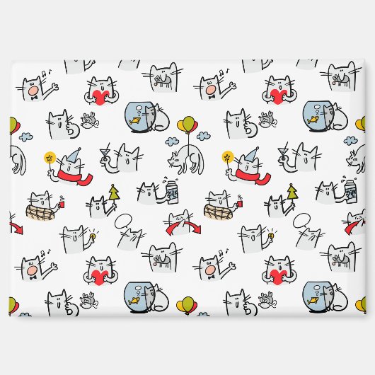 Aimant Chats amusants, lait et magie. (Recto)