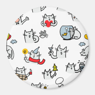 Aimant Chats amusants, lait et magie.