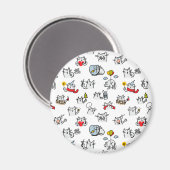 Aimant Chats amusants, lait et magie. (Recto/Verso)