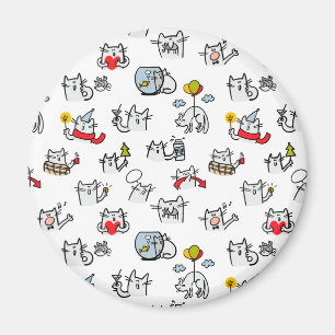 Aimant Chats amusants, lait et magie.