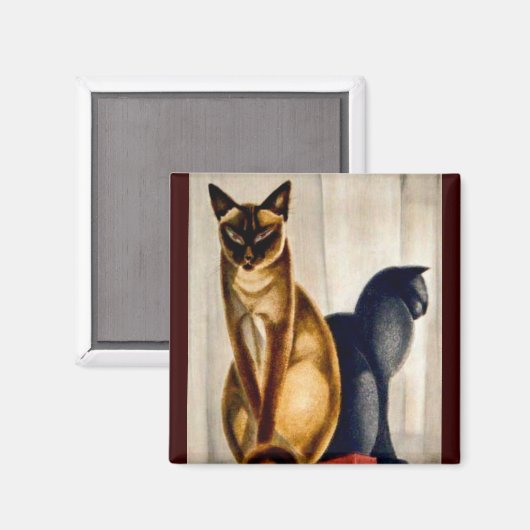 Aimant Chats Art Déco (Recto/Verso)