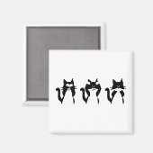 Aimant Chats blancs noirs | Trois chatons (Recto/Verso)