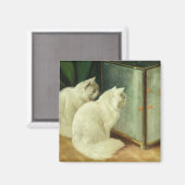Aimant Chats blancs observant le poisson rouge (Recto/Verso)