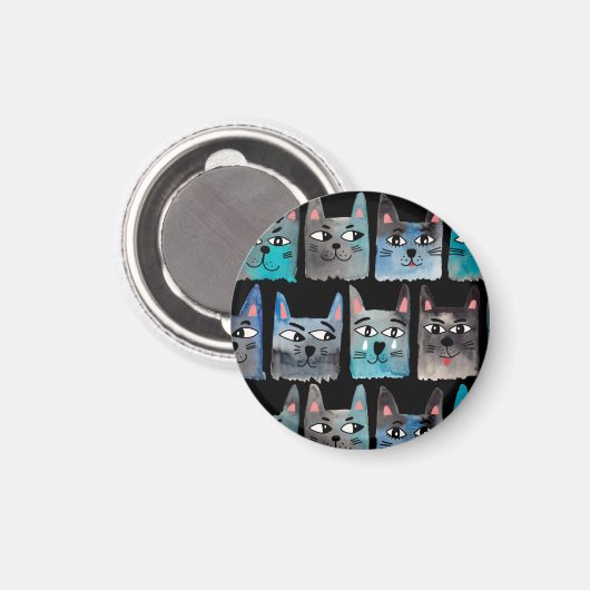 Aimant Chats bleus (Recto/Verso)
