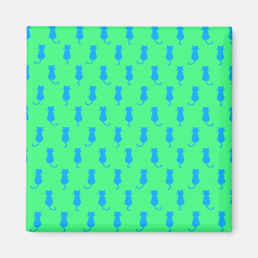 Aimant Chats bleus fantaisistes Fun Forever Lime vert (Devant)