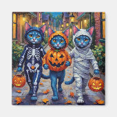 Aimant Chats bleus orientaux Trick-or-Treating Halloween (Devant)