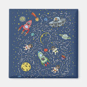 Aimant Chats dans l'aimant spatial (Devant)