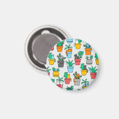 Aimant Chats dans les pots à fleurs (Recto/Verso)