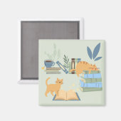 Aimant Chats de bibliothèque (Recto/Verso)