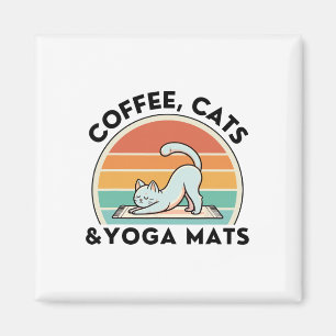 Aimant Chats De Café Et Tapis De Yoga Méditation Femmes H