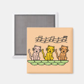 Aimant Chats de chant T-shirts et cadeaux (Recto/Verso)