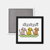 Aimant Chats de chant T-shirts et cadeaux (Recto/Verso)