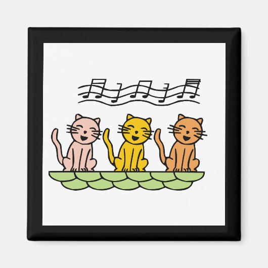 Aimant Chats de chant T-shirts et cadeaux (Devant)