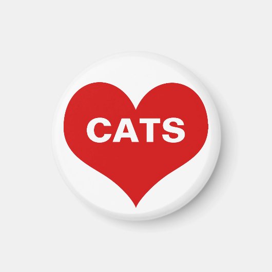 Aimant Chats de coeur (Amour) (Devant)