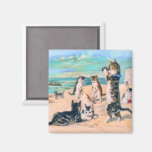Aimant Chats de plage (Recto/Verso)