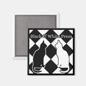 Aimant Chats de presse noir et blanc (Recto/Verso)