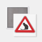 Aimant Chats de prudence, Signal de circulation, Italie (Recto/Verso)