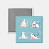 Aimant Chats de Yoga Lotus (Recto/Verso)
