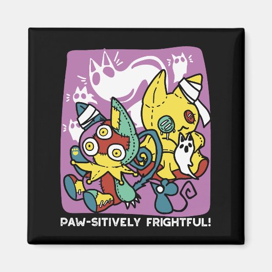 Aimant Chats déplaisants Halloween Art : Paw-sitly Fright (Devant)