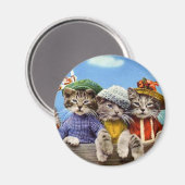 Aimant Chats en Casquette (Recto/Verso)