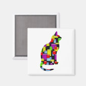 Aimant chats en mosaïque (Recto/Verso)