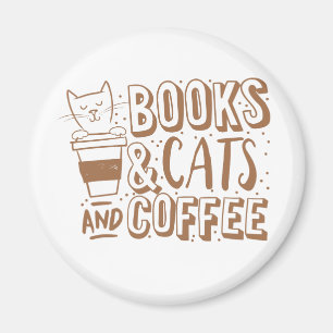 Aimant chats et café de livres