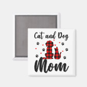 Aimant Chats et Chiens Fête des mères Marionnettes Animau (Recto/Verso)