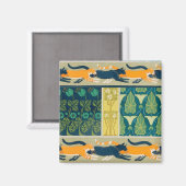 Aimant Chats et fleurs Art Nouveau (Recto/Verso)
