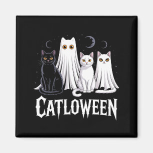 Aimant Chats fantômes effrayants Catloween Citrouille Mig