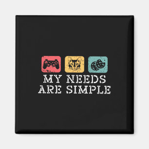 Aimant Chats Jeux Et Cookies Mes Besoins Sont Simples Drô