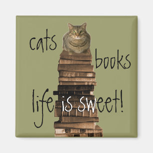Aimant chats, livres, la vie est douce !