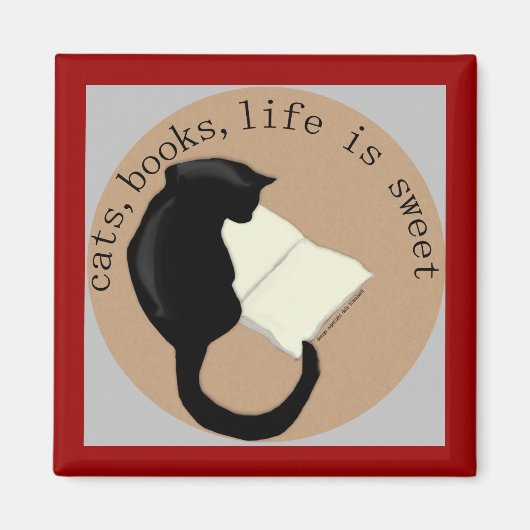 Aimant Chats, Livres, La vie est douce v2 (Devant)