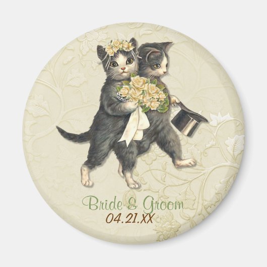 Aimant Chats mariages (Devant)