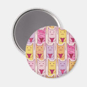 Aimant Chats mignons aux coeurs amoureux (Recto/Verso)