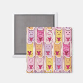 Aimant Chats mignons aux coeurs amoureux (Recto/Verso)