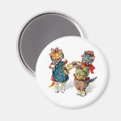 Aimant Chats mignons Jouer la trompette et le triangle da (Recto/Verso)