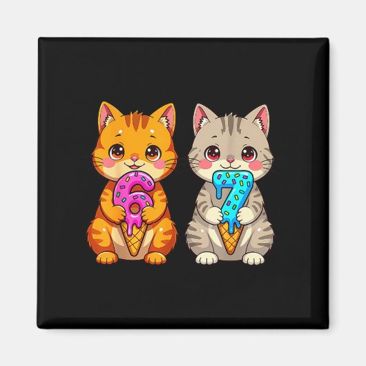 Aimant Chats Mignons Kawaii Neko 67 Drip Mème Drôle Six S (Devant)