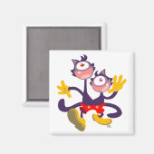 Aimant Chats monoculaires dans l'aimant Tandem Walk (Recto/Verso)